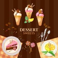 Desserts and sweets ice cream delicious cake