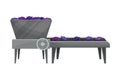 Destemmed Grapes Rested on Conveyor Belt as Sorting Process Vector Illustration