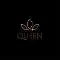 King Queen Crown Leaf Flower Plant Nature logo design