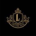 Luxury Golden Badge Emblem Royal Lion King