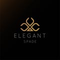 Elegant Luxury Golden Spade Logo Design