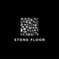 Square Stone Floor Construction Real Estate Logo Design