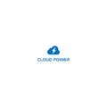 Blue Cloud Power Electric Storm Energy Technology Tech Logo Design Vector