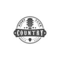 Country Guitar Music Western Vintage Retro Saloon Bar Cowboy Logo Design Vector Royalty Free Stock Photo