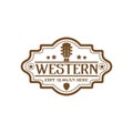 Country Guitar Music Western Vintage Retro Saloon Bar Cowboy Logo Design Vector Royalty Free Stock Photo