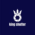 Royal King Crown Queen Shutter Lens Aperture Camera Photography Logo Design Vector