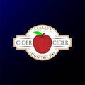 Retro Vintage Apple Cider Badge Label Logo Design Vector