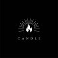 Fire Flame Light Candle Logo Design Vector