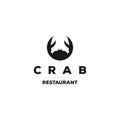 Simple Minimalist Crab Shrimp Prawn Lobster Claw Seafood Restaurant Logo Design Vector