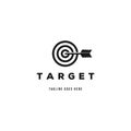 Simple Minimalist Arrow Target Logo Design Vector