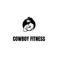 Man Male Muscular Cowboy Fitness Gym Sport Logo Design Vector Royalty Free Stock Photo