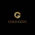 Luxury Initial Letter GC CG Golden Coin Logo Design Vector