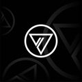 Circle Triangle Arrow Initial Letter V Sport Apparel Logo Design Vector