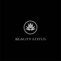 Beauty Elegant Lotus Flower Logo Design Vector