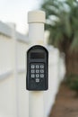 Destin, Florida- Digital keypad for automatic gate Royalty Free Stock Photo