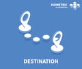 Destination icon. Isometric template for web design in flat 3D style. Vector illustration