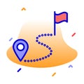Destination, path, route, travel fully editable vector icon