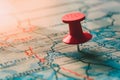 Destination pin marks spot on map, guiding future travel plans