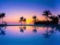 Destination for a summer beach vacation, an opulent beachside resort swimming pool Royalty Free Stock Photo