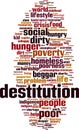 Destitution word cloud Royalty Free Stock Photo