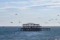 The destoryed Brighton West Pier Royalty Free Stock Photo