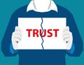 Destroy trust. Separation trust. Destroy relationships. Relation Royalty Free Stock Photo