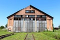 Destroyed abandoned railway station train repair workshop building Royalty Free Stock Photo