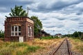 Destroyed and abandoned railway station in the village of Trzemeszno Lubuskie Royalty Free Stock Photo