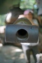 The destroyed American tank in the Cu Chi tunnel in South Vietnam Royalty Free Stock Photo