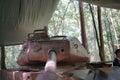 The destroyed American tank in the Cu Chi tunnel in South Vietnam Royalty Free Stock Photo