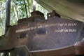 The destroyed American tank in the Cu Chi tunnel in South Vietnam Royalty Free Stock Photo