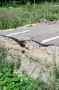 Destroyed asphalt road Royalty Free Stock Photo