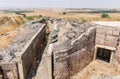 The destroyed battle tower that has remained since the War of the Doomsday Yom Kippur War on the Golan Heights in Israel