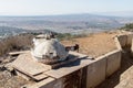 The destroyed battle tower that has remained since the War of the Doomsday Yom Kippur War on Mount Bental, on the Golan Heights in