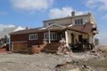 Destroyed beach house four months after Hurricane Sandy Royalty Free Stock Photo