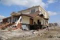 Destroyed beach house four months after Hurricane Sandy Royalty Free Stock Photo