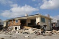 Destroyed beach house four months after Hurricane Sandy Royalty Free Stock Photo