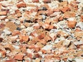 Destroyed brick building on a bright day Royalty Free Stock Photo