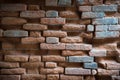 Destroyed brick wall in old vintage city, Venice.