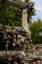 Destroyed building, can be used as demolition, earthquake, bomb, terrorist attac Royalty Free Stock Photo