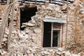 Destroyed building, can be used as demolition, earthquake, bomb, terrorist attack or natural disaster concept Royalty Free Stock Photo