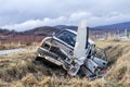 Destroyed car Royalty Free Stock Photo