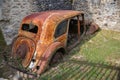 Destroyed cars during World War 2 in the city Oradour sur Glane France Royalty Free Stock Photo