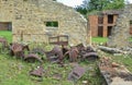 Destroyed cars during World War 2 in Oradour sur Glane Royalty Free Stock Photo