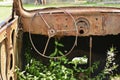 Destroyed cars during World War 2 in Oradour sur Glane Royalty Free Stock Photo