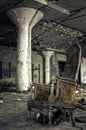 Destroyed Chair in Abandoned Factory