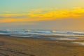 Golden Hour Seascape of the Remains of a Pier Royalty Free Stock Photo