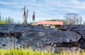 Destroyed home in lava