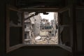 Destroyed hospital building Aleppo. Royalty Free Stock Photo