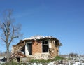 A destroyed house